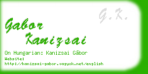 gabor kanizsai business card